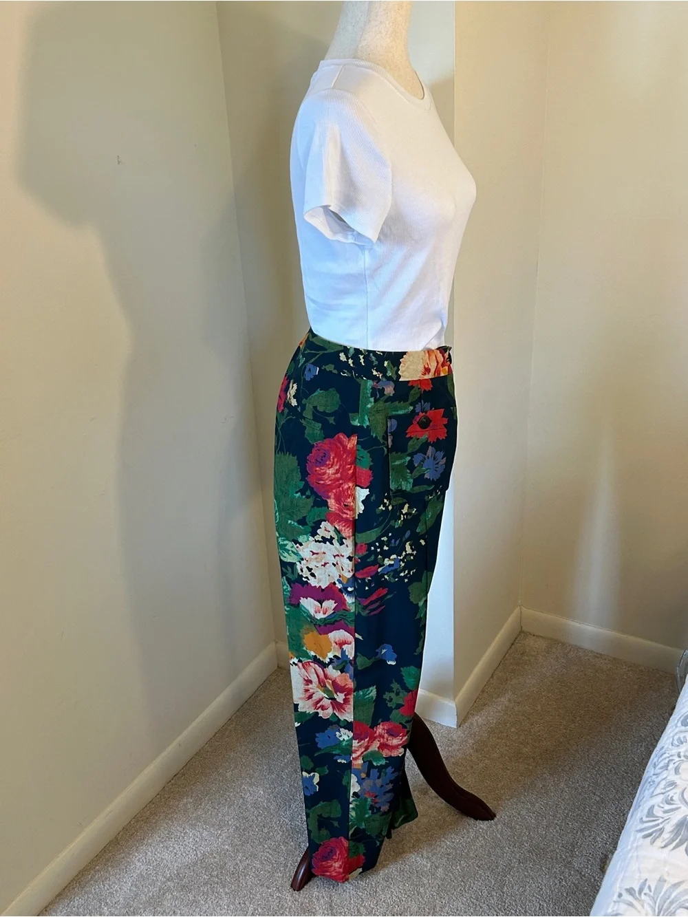 Sézane NWOT SZ 6 Emilio Trousers in Floral Trianon Print Multicolor Blooms Rare!